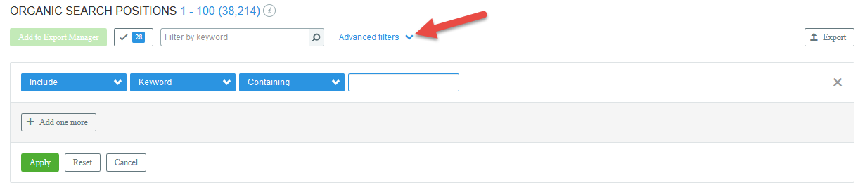 Organic Search Positions