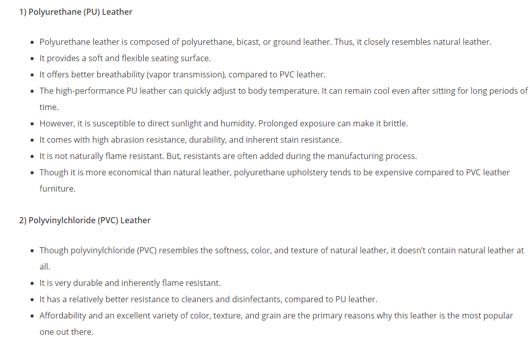 Explanation of Leather Types