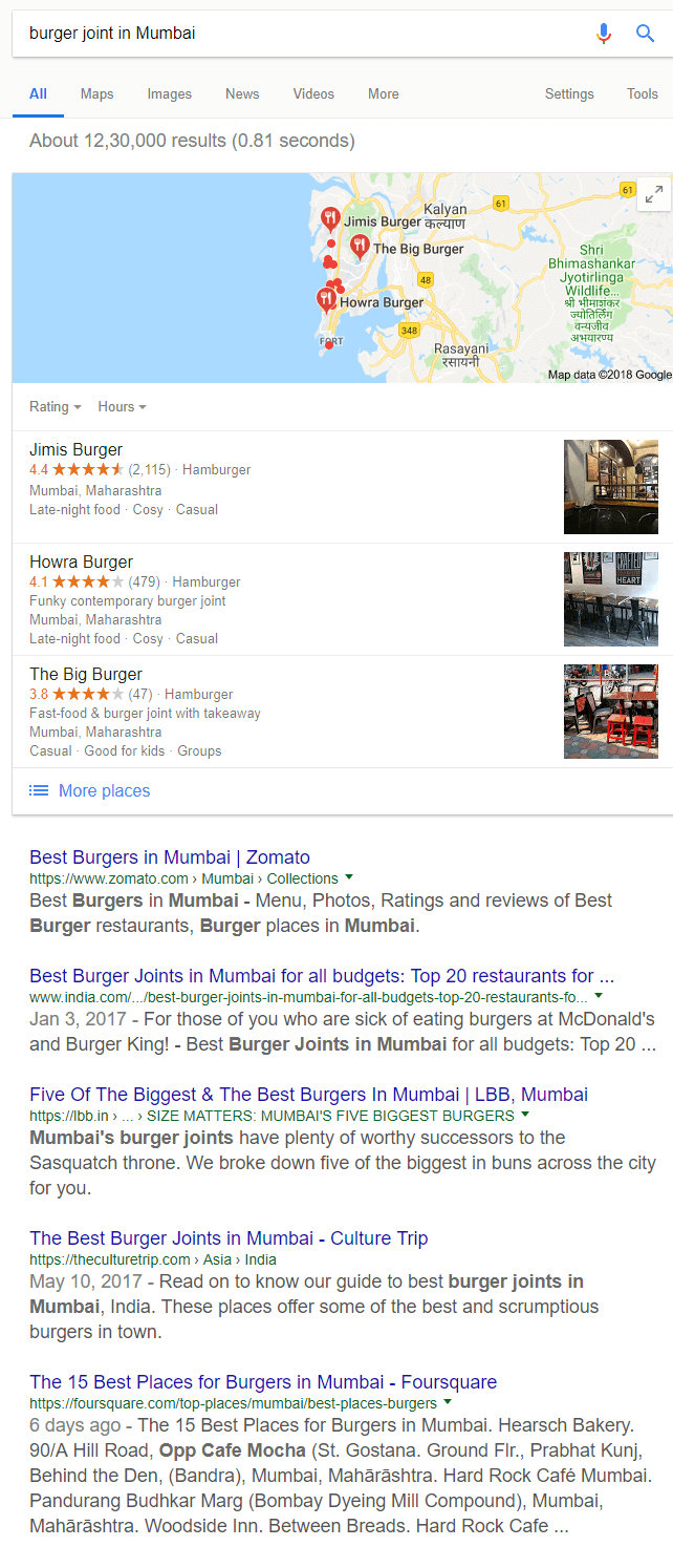 Burger joint in Mumbai - Target Long-Tail Keywords