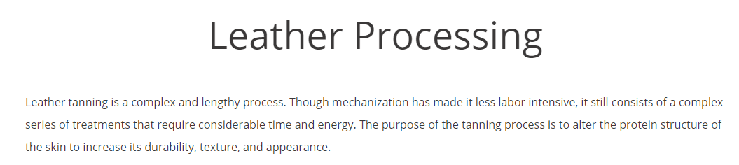 Leather Processing