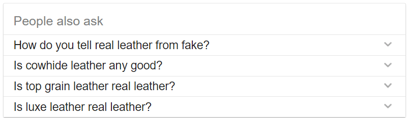 People also ask section on SERPs