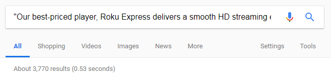 Google Search Result For Roku Product Page Content-1