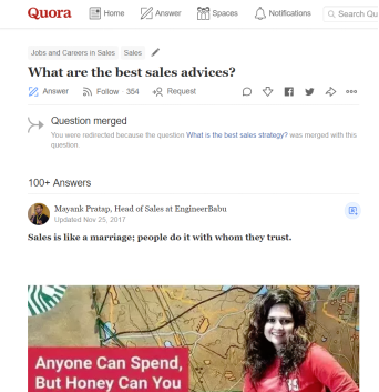 Content Distribution Using Quora