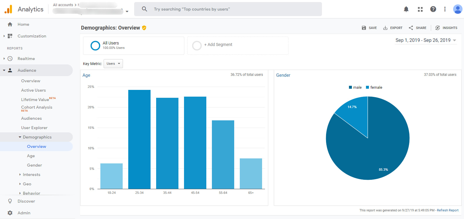audience demographic in google analytics
