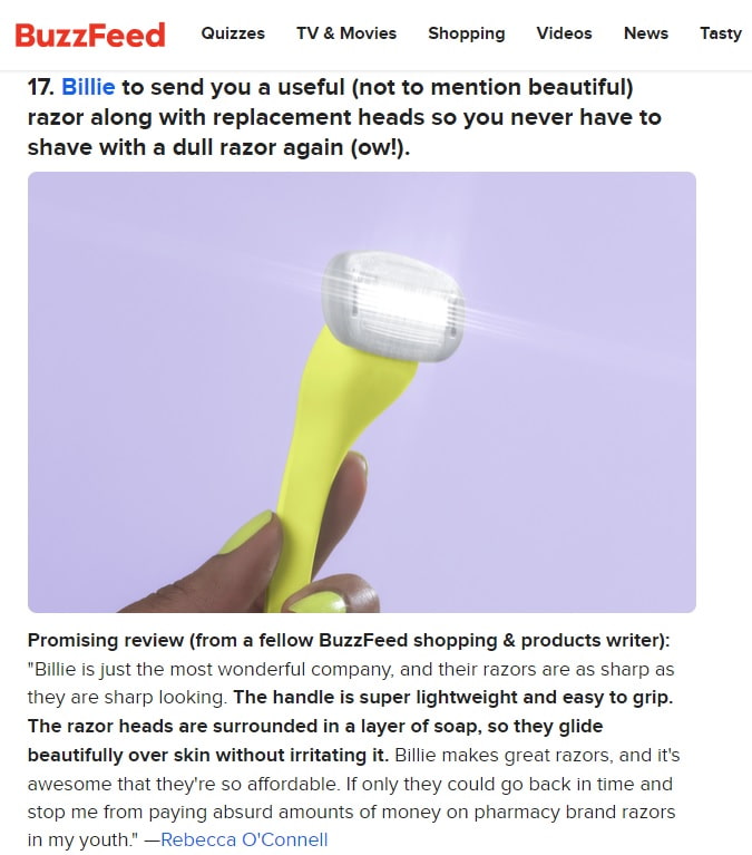 Buzzfeed.com Article Screenshot About Importance of Customer Reviews