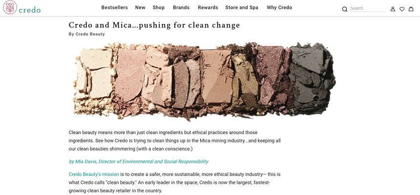 CredoBeauty.org Page Screenshot