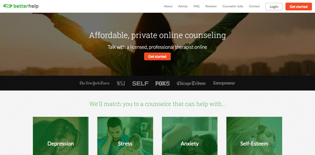 BetterHelp.com homepage screenshot