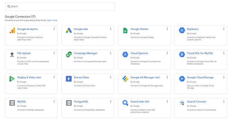 17 Google Data Studio Connectors