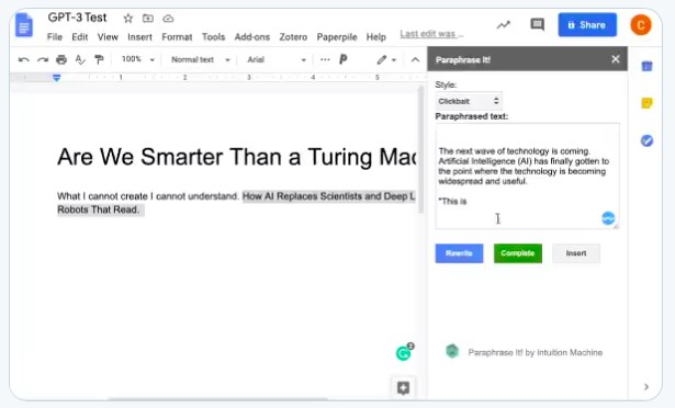 OpenAI's GPT-3 Example