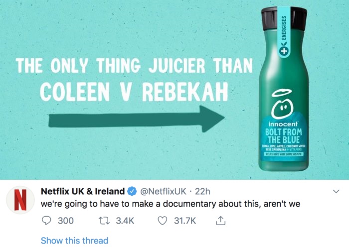 Reactive Marketing Post by NetflixUK
