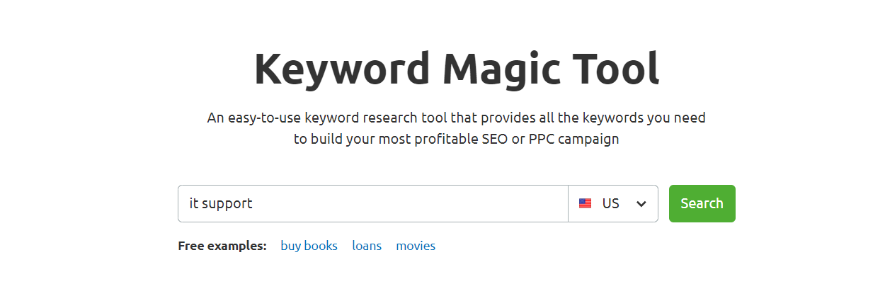 semrush keyword magic tool