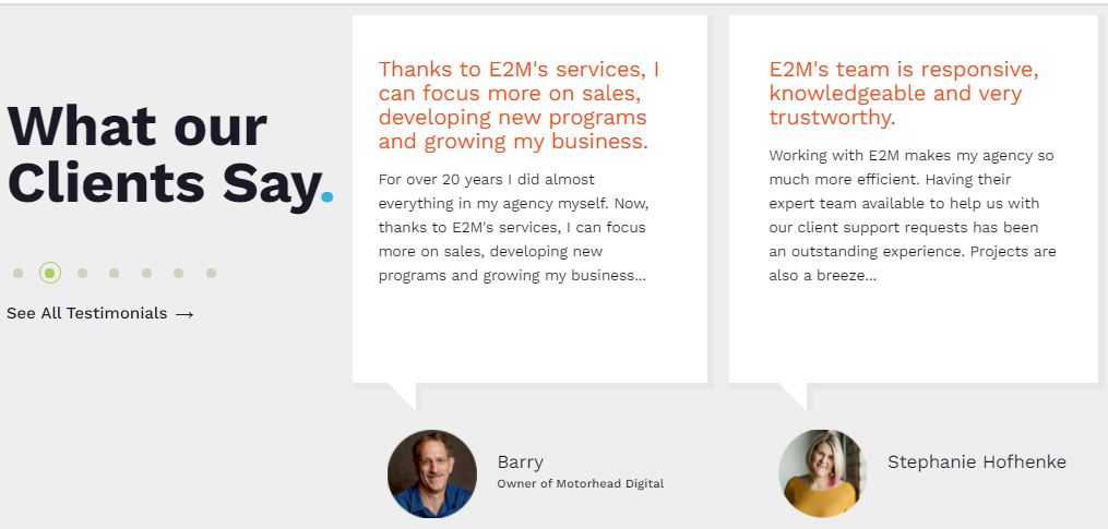 Add Clients Testimonials on Home Page