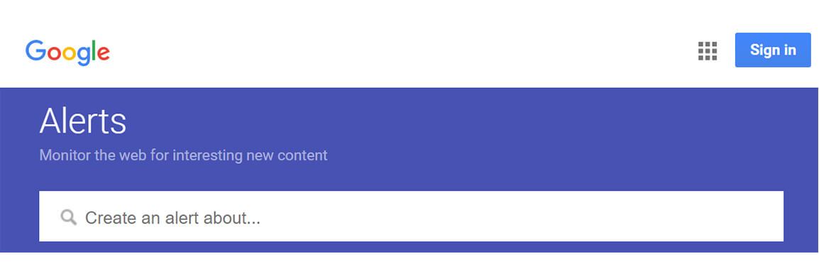Using Google Alerts to get new online mentions
