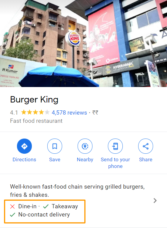 GMB Attributes for Restaurants