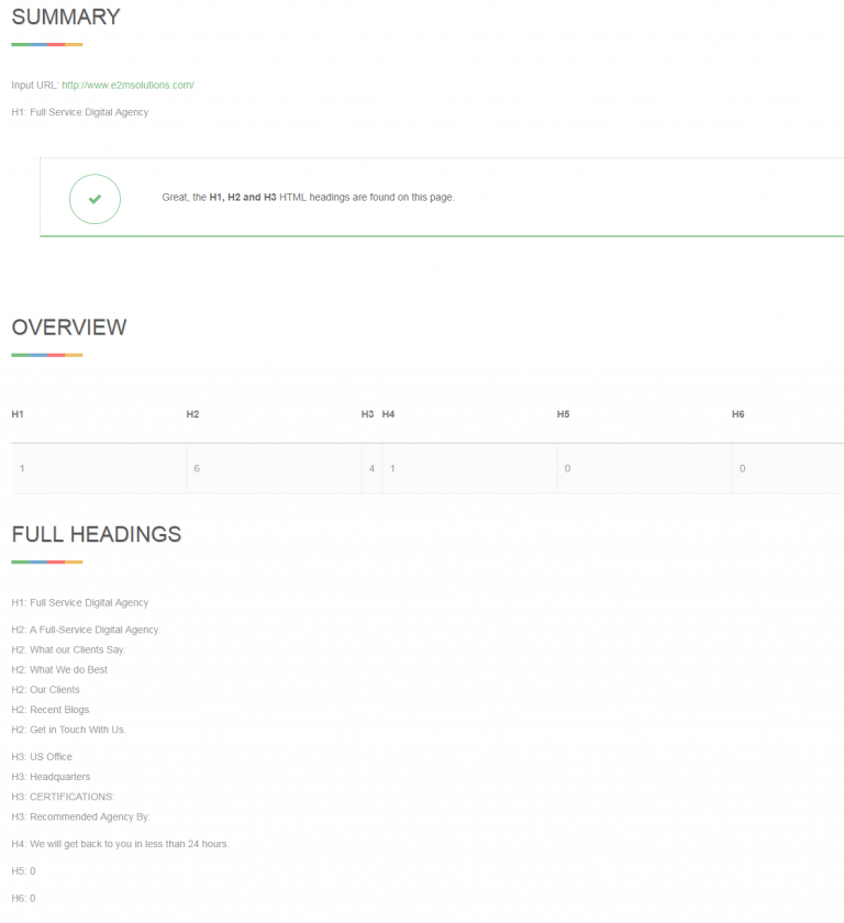 How to conduct H1 Tag audit with SEO SiteCheckup