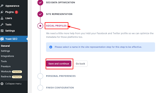 Social Profile Settings