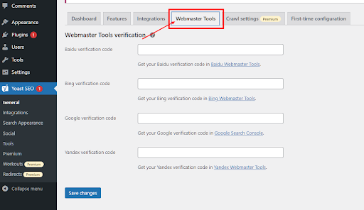 Webmaster Tools Verification