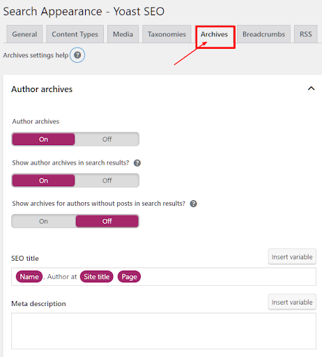 Archive Settings to Avoid Duplicate Content