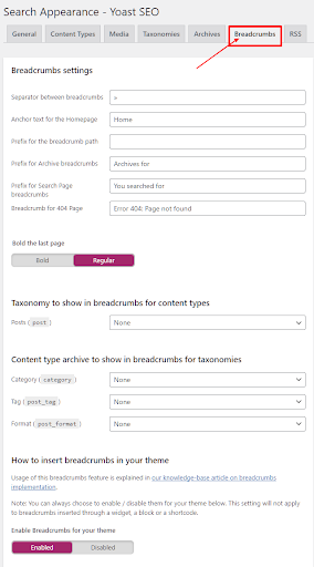 Breadcrumbs Indicates Relation between the Pages