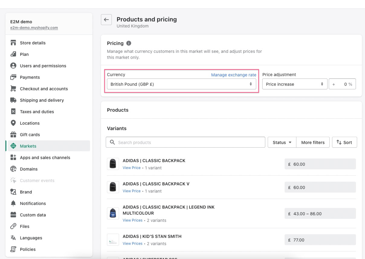 Products and Pricing