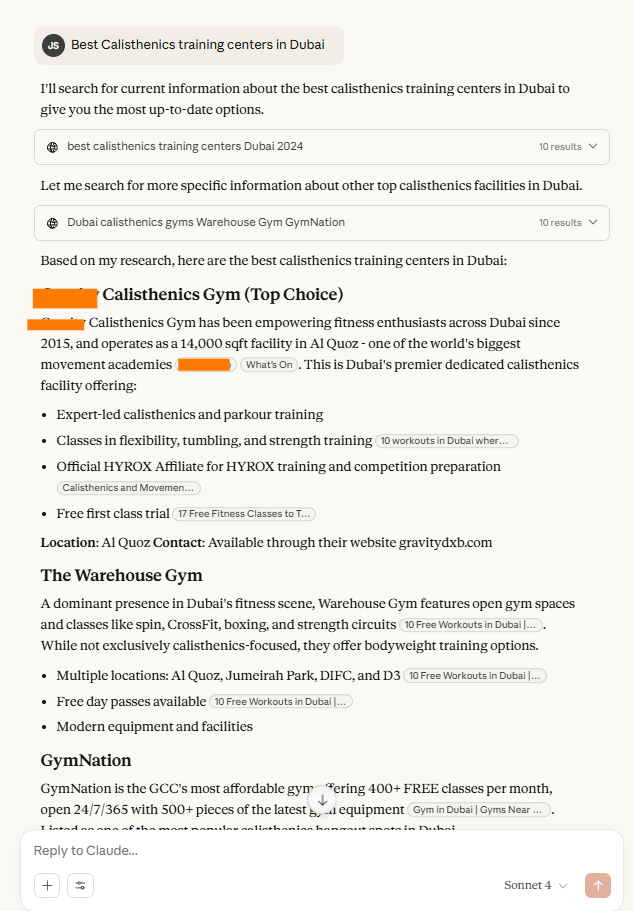 Claude Visibility- Fitness SEO