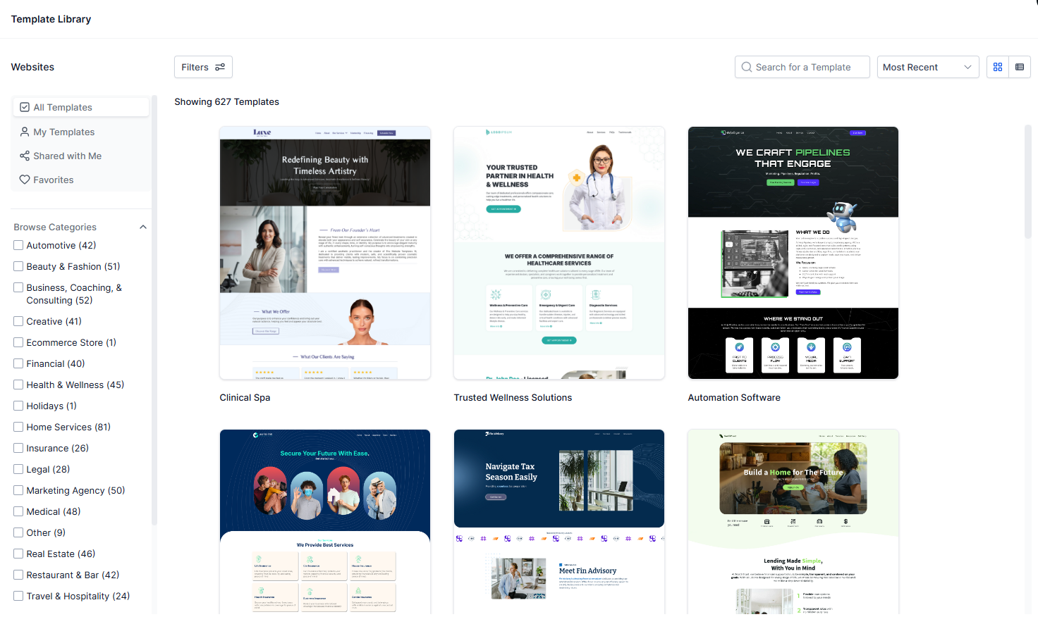 Website Templates- GoHighLevel